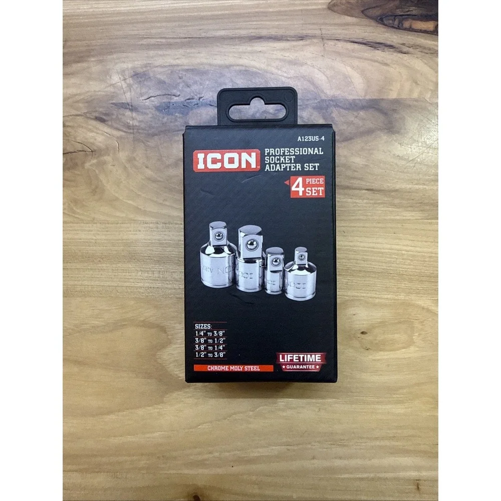 NEW ICON 4 pc Professional Socket Adapter Set A123US-4 57324, NEW